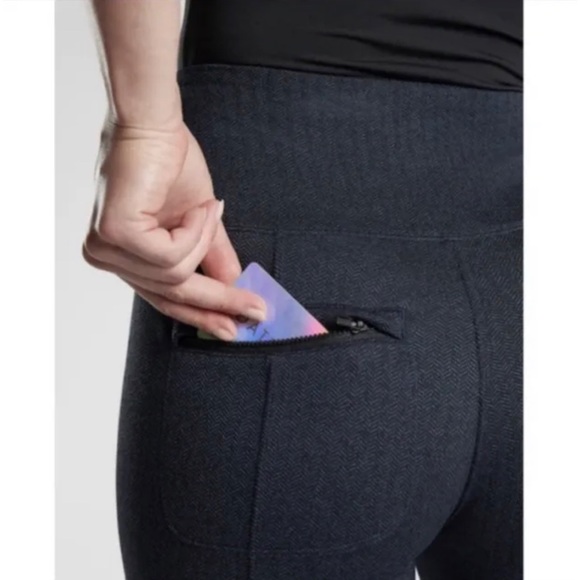 ATHLETA Delancey Herringbone Tight Leggings Navy Blue Yoga Pants Size XSP - Picture 4 of 7